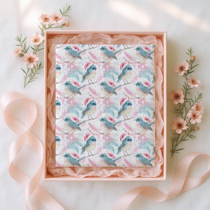 New Zealand North Island Robin Pattern Christmas Tissue Paper