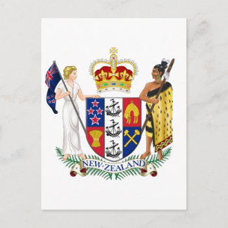 New Zealand Official Coat Of Arms Heraldry Symbol Postcard