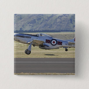 New Zealand, Otago, Wanaka, Warbirds Over 4 Pinback Button