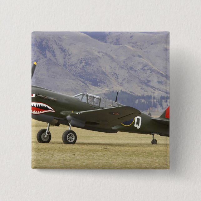 New Zealand, Otago, Wanaka, Warbirds Over 5 Button (Front)