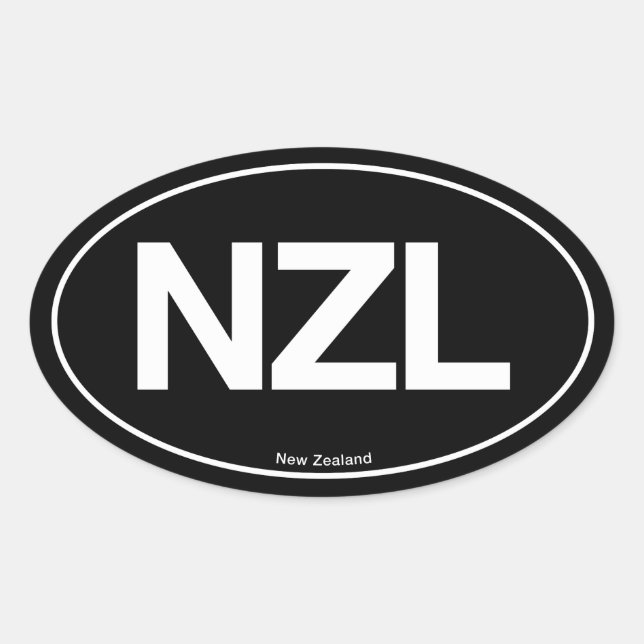 New Zealand Oval Sticker (Front)