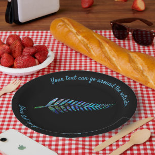 NEW ZEALAND PAUA FERN CUSTOMIZABLE PAPER PLATES