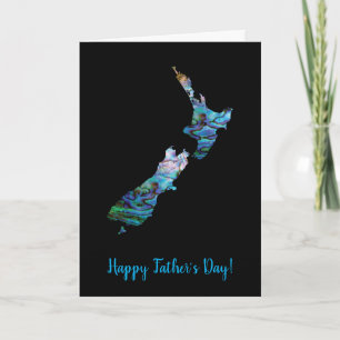NEW ZEALAND PAUA MAP FATHER'S DAY CARD