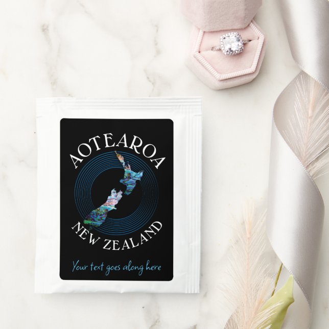 NEW ZEALAND PAUA MAP TEA BAG DRINK MIX (Wedding)