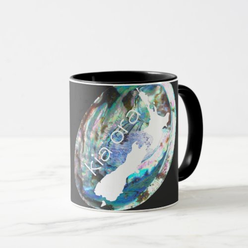 NEW ZEALAND PAUA SHELL KIA ORA CUSTOM NZ KIWI MUG