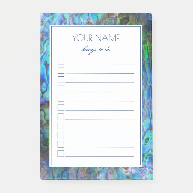 NEW ZEALAND PAUA TO DO LIST NOTES (Front)
