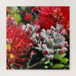 New Zealand Pohutukawa Tree Red Blooming Flower Jigsaw Puzzle