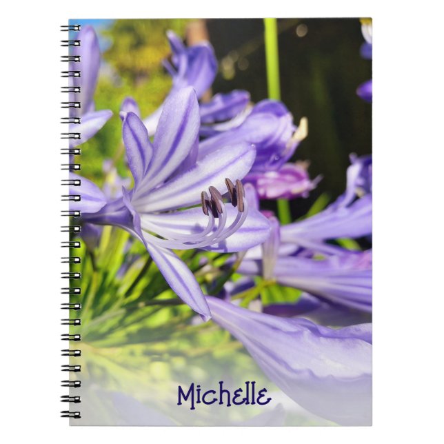 New Zealand Purple Flower Blossom Notebook (Front)