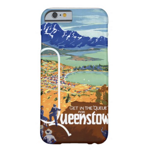 New Zealand Queenstown Vintage Travel Poster Barely There iPhone 6 Case