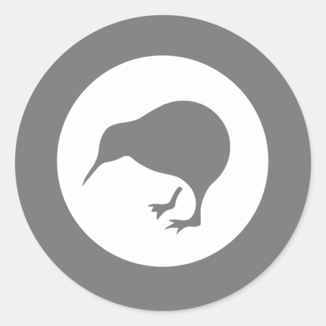 New Zealand RAF Kiwi Roundel Subdued Classic Round Sticker (Front)