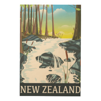 New Zealand River travel poster