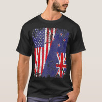 NEW ZEALAND ROOTS  Half American Flag  KIWI FLAG 