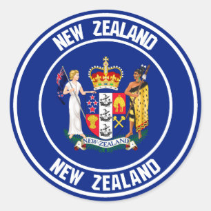 New Zealand Round Emblem Classic Round Sticker