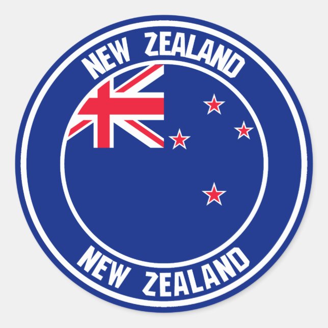 New Zealand Round Emblem Classic Round Sticker (Front)