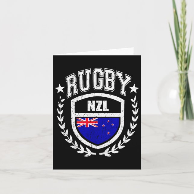 New Zealand Rugby Equipment New Zealand Flag Vinta Card (Front)