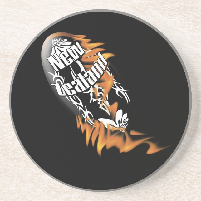 New Zealand rugby Kiwis all blacks Drink Coaster (Front)