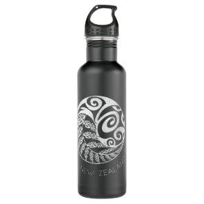 New Zealand Rugby Maori Inspired Kiwi & Silver Fer Stainless Steel Water Bottle