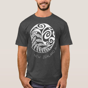 New Zealand Rugby  Maori Inspired Kiwi  Silver Fer T-Shirt