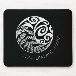 New Zealand Rugby Maori Insred Kiwi & Silver F Mouse Pad