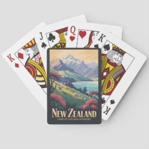 New Zealand Sheep Illustration Travel Art Vintage Poker Cards