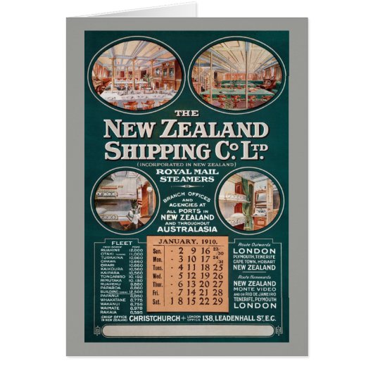 New Zealand Shipping Co. Vintage Poster (Front)