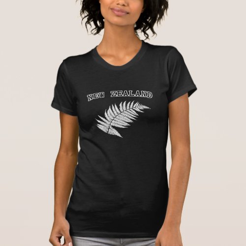 New Zealand Silver Fern Black T_Shirt