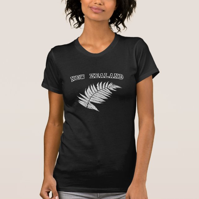 New Zealand Silver Fern Black T-Shirt (Front)