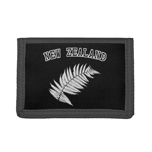 New Zealand Silver Fern Black Wallet (Front)