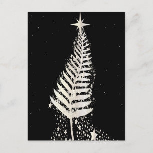 New Zealand SIlver Fern Christmas Tree Holiday Postcard