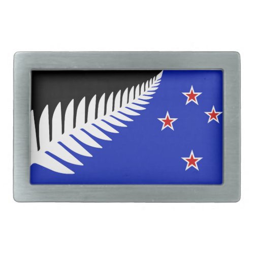 New Zealand Silver Fern Flag Belt Buckle