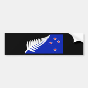 New Zealand Silver Fern Flag Bumper Sticker