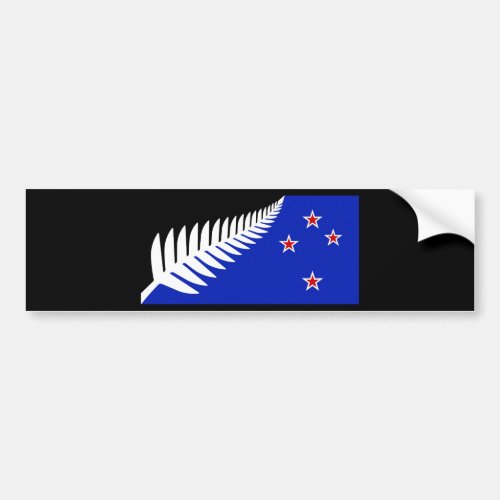 New Zealand Silver Fern Flag Bumper Sticker