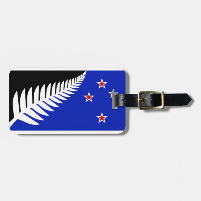 New Zealand Silver Fern Flag Luggage Tag (Front Horizontal)