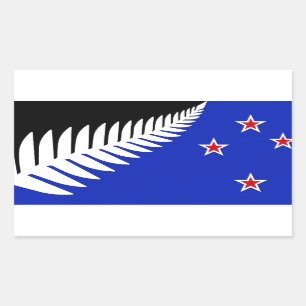 New Zealand Silver Fern Flag Rectangular Sticker
