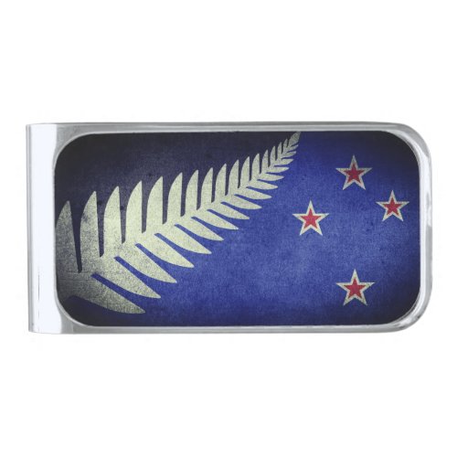 New Zealand Silver Fern Silver Finish Money Clip