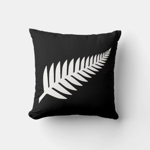 New Zealand Silver Fern Throw Pillow