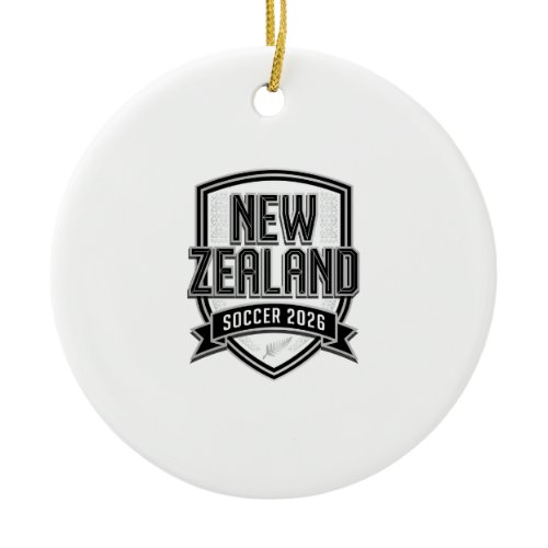 New Zealand Soccer 2026 Soccer Bold Country Typogr Ceramic Ornament