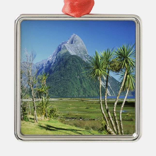 New Zealand, South Island,  Mitre Peak, Metal Ornament (Front)