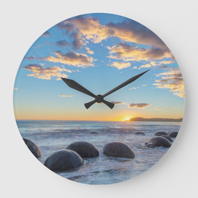 New Zealand, South Island, Moeraki Boulders Large Clock (Front)