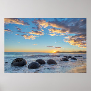 New Zealand, South Island, Moeraki Boulders Poster
