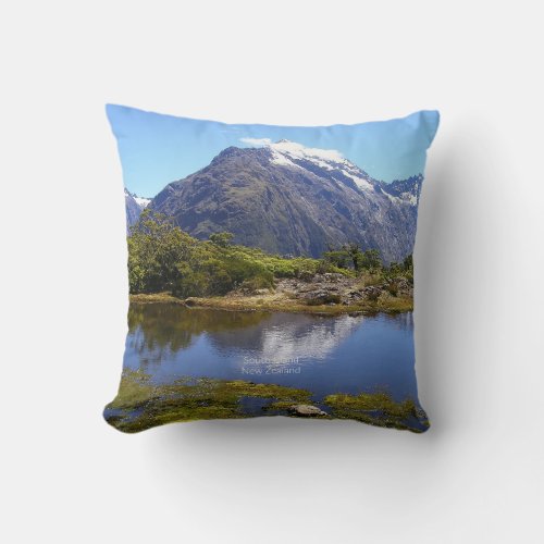 New Zealand South Island scenic view Throw Pillow