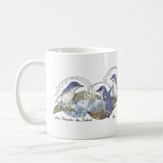 New Zealand Souvenir Blue Penguin drawing Coffee Mug