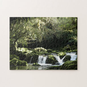 New Zealand Stream with Waterfalls Nature Photo Jigsaw Puzzle