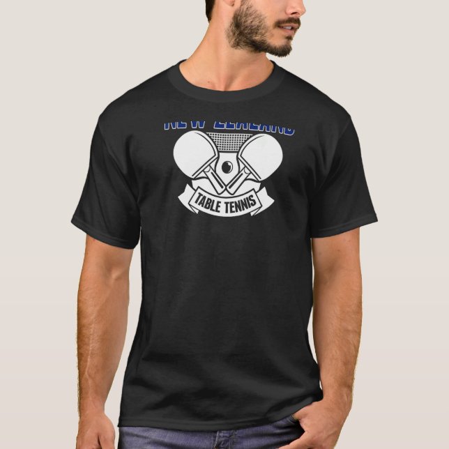 New Zealand Table Tennis  Support Kiwi Ping Pong T T-Shirt (Front)