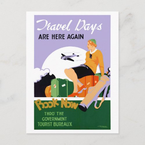 New Zealand Travel Days Vintage Travel Poster Postcard