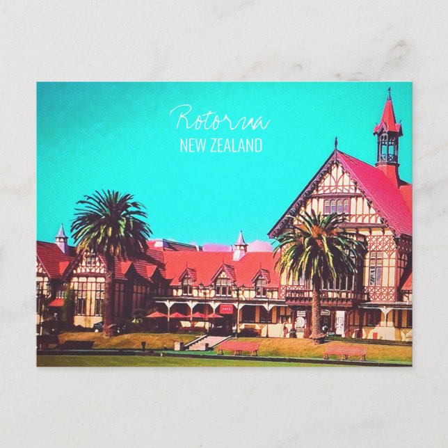 New Zealand travel Rotorua museum Postcard (Front)