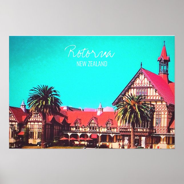 New Zealand travel Rotorua museum Poster (Front)