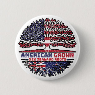 New Zealand US American USA United States Tree Button