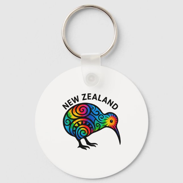 New Zealand Vacation, New Zealand Souvenirs, Kiwi  Keychain (Front)