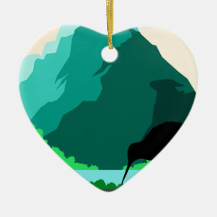 New Zealand vintage design Ceramic Ornament